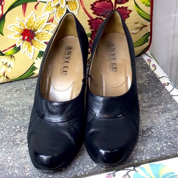 ANYI LU Dark Navy Leather Pumps EUR 37/US 7 Handmade in Italy 🇮🇹 - Picture 3 of 10